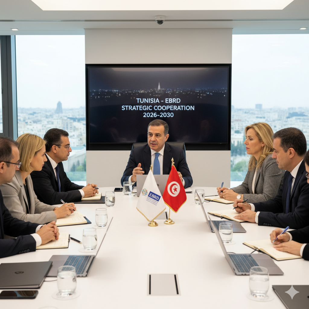 Actualités TN Plan de Développement 2026-2030 : Le Ministre de l’Économie S’Entretient avec une Délégation de la BERD