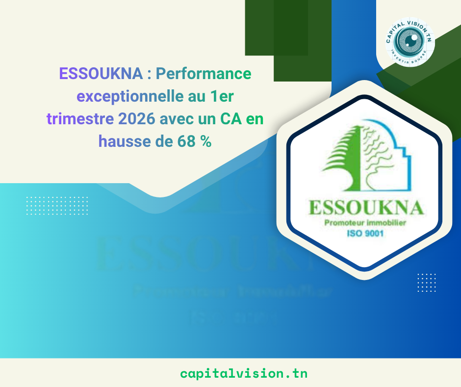 ESSOUKNA : Forte progression du chiffre d&rsquo;affaires au 1er trimestre 2026